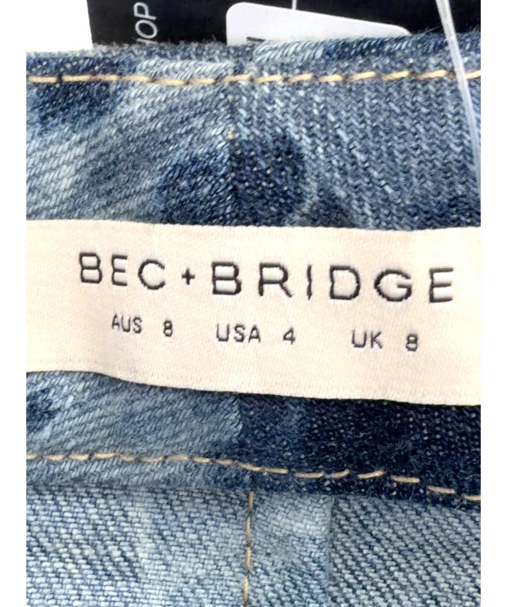 BEC+ BRIDGE Blue Royce Mini Skirt, size UK 8 — label