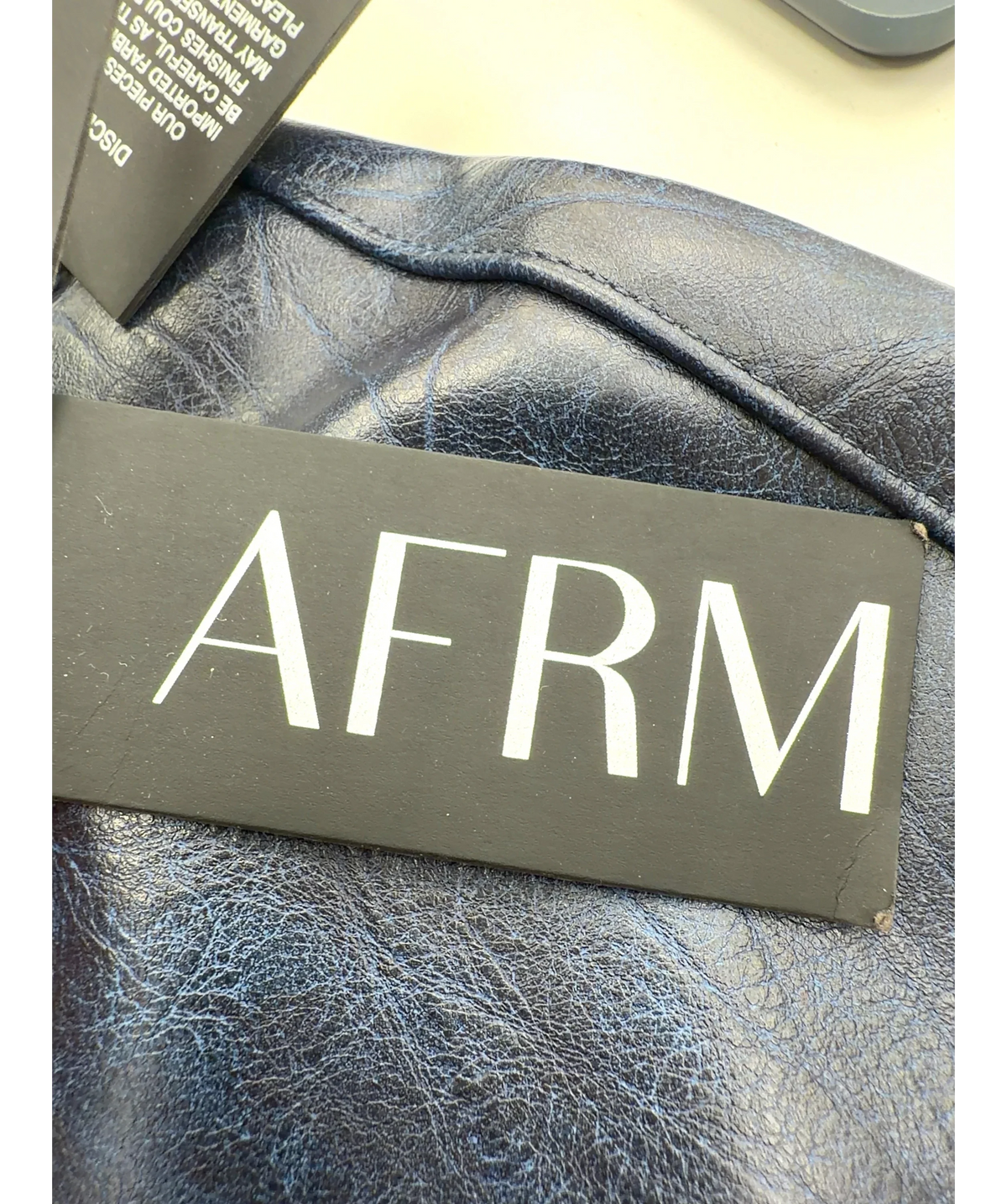 AFRM navy Olivia Skirt, size UK XS — detail