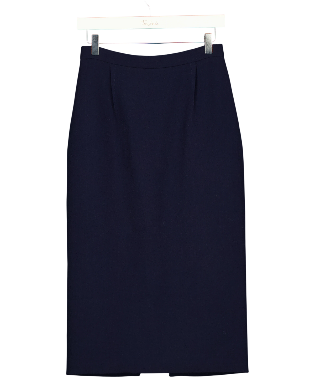 Roland Mouret Navy Blue 100% Wool crepe Pencil skirt with gold back zip  UK 12 — Front