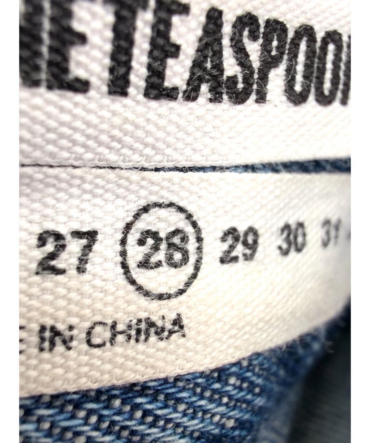 One Teaspoon Blue Colour, size W28 — care label