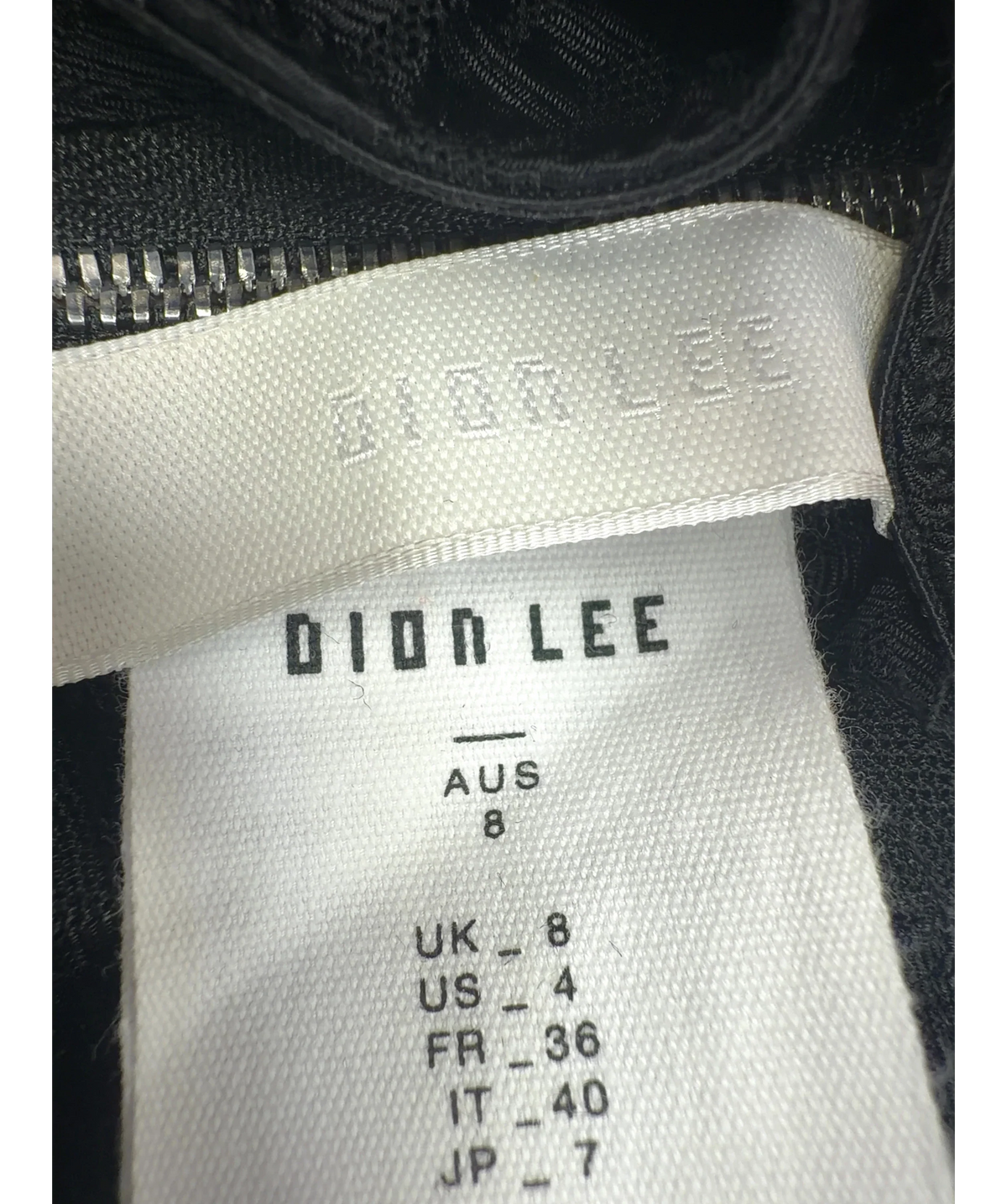 Dion Lee Black Camo Lace Corset Top, size UK 8 — detail
