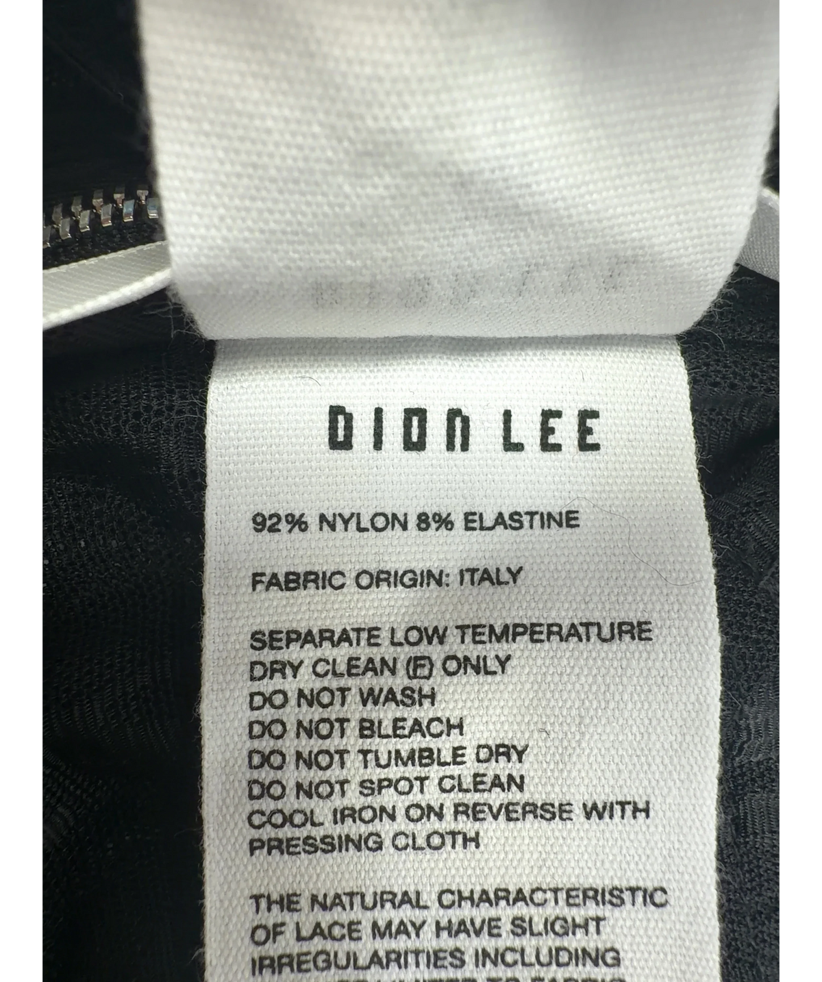 Dion Lee Black Camo Lace Corset Top, size UK 8 — label