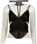 Dion Lee Black Camo Lace Corset Top, size UK 8 — front