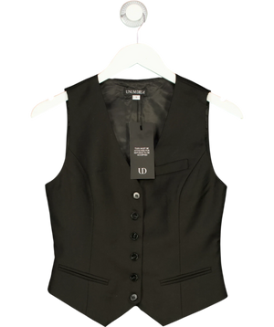 Unum Diem Black Button-Front Waistcoat Top UK S