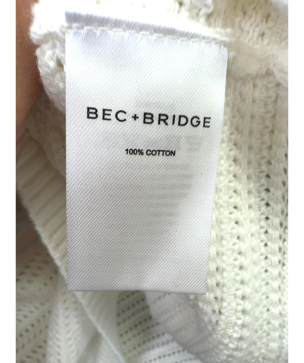 BEC+ BRIDGE White Ravyn V Neck Vest, size UK M — label
