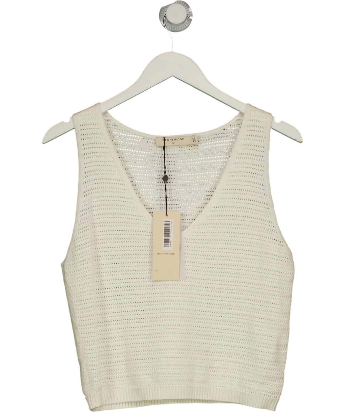 BEC+ BRIDGE White Ravyn V Neck Vest, size UK M — front