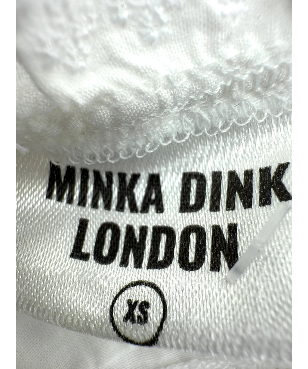 MINKA DINK LONDON White Lola Top, size UK XS — detail