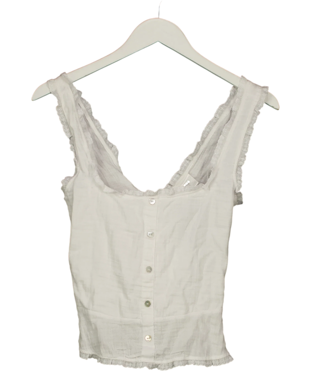 MINKA DINK LONDON White Lola Top, size UK XS — front