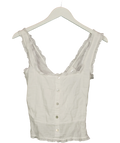 MINKA DINK LONDON White Lola Top, size UK XS — front