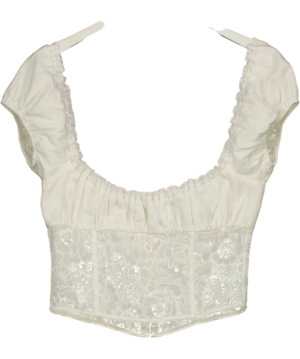 Bydee White Ophelia Top, size UK M — back