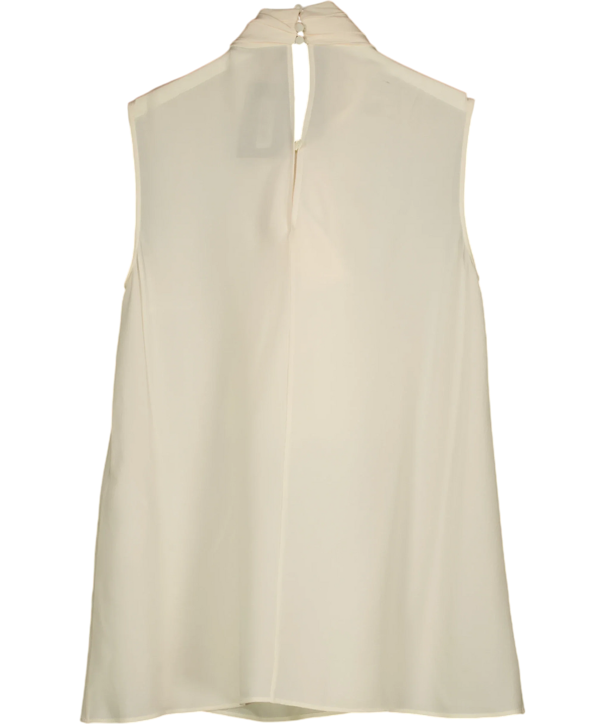 Alexander McQueen Ivory 100% Silk Sleeveless Pussy Bow Blouse - IT 40 / UK 8 — Back