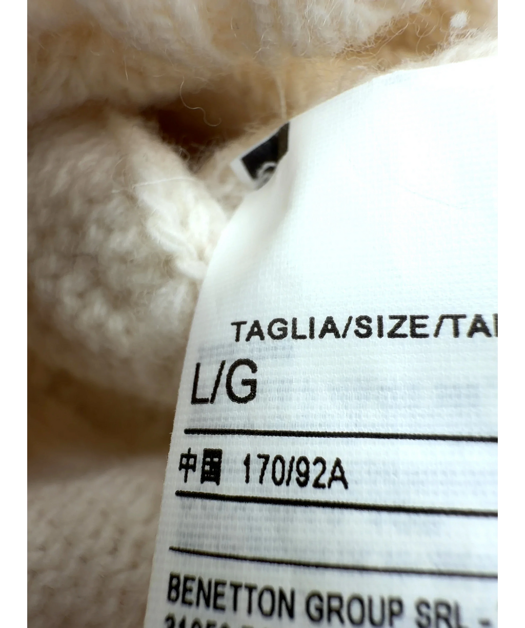 Benetton cream Colour, size UK L — care label