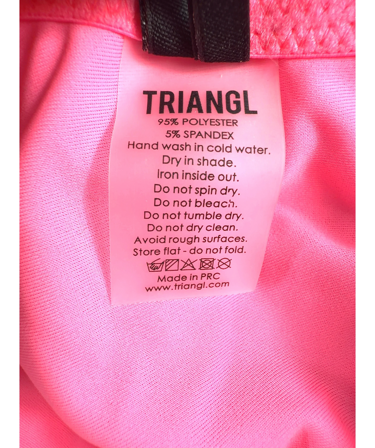TRIANGL Pink one-shoulder two-piece bikini set, size UK L — care label