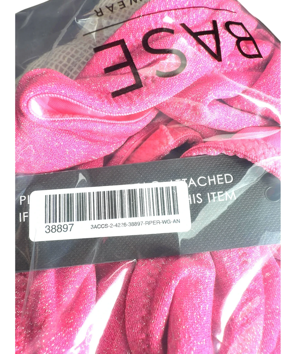 TRIANGL Pink one-shoulder two-piece bikini set, size UK L — fabric detail