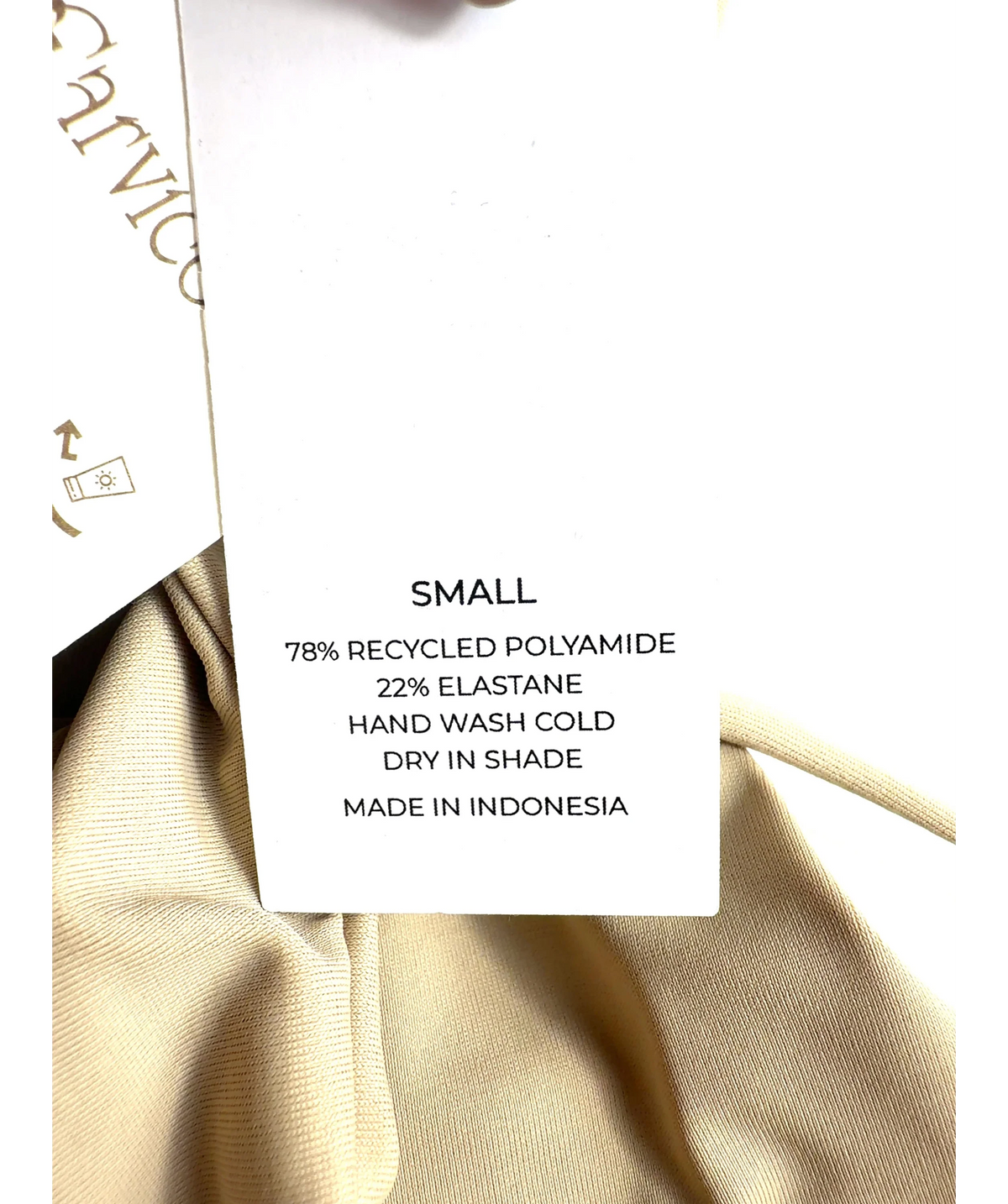 BESAINT Beige multi-wrap beige string bikini, size UK S — label