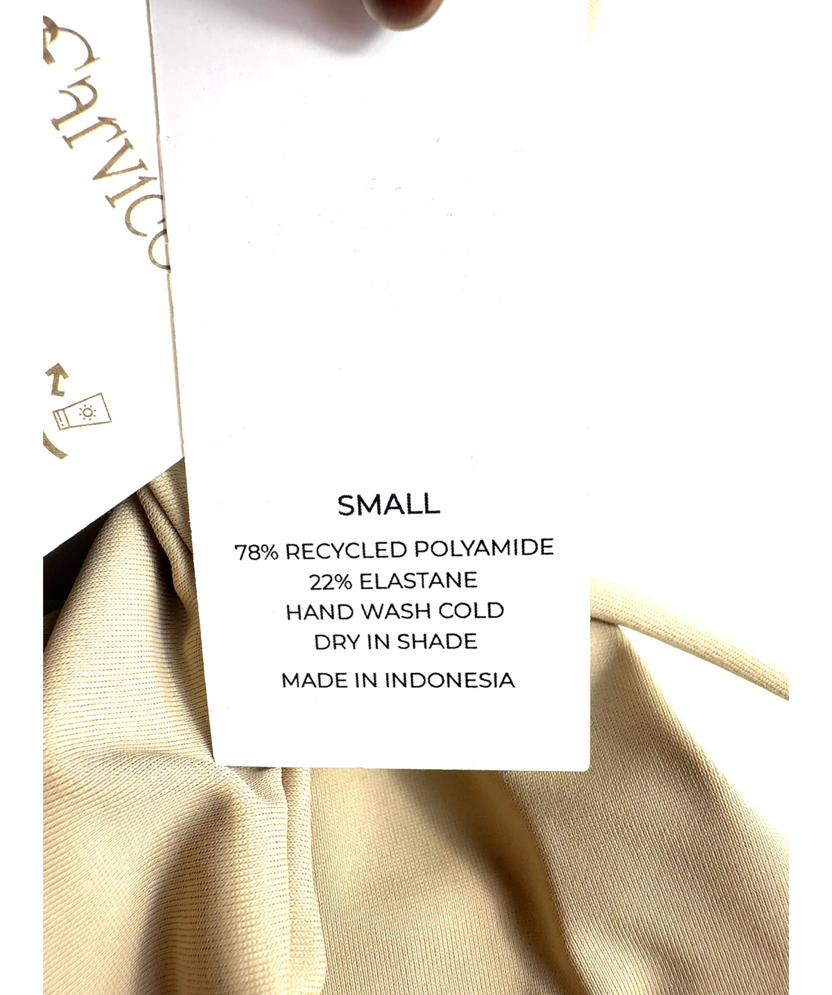 BESAINT Beige multi-wrap beige string bikini, size UK S — care label