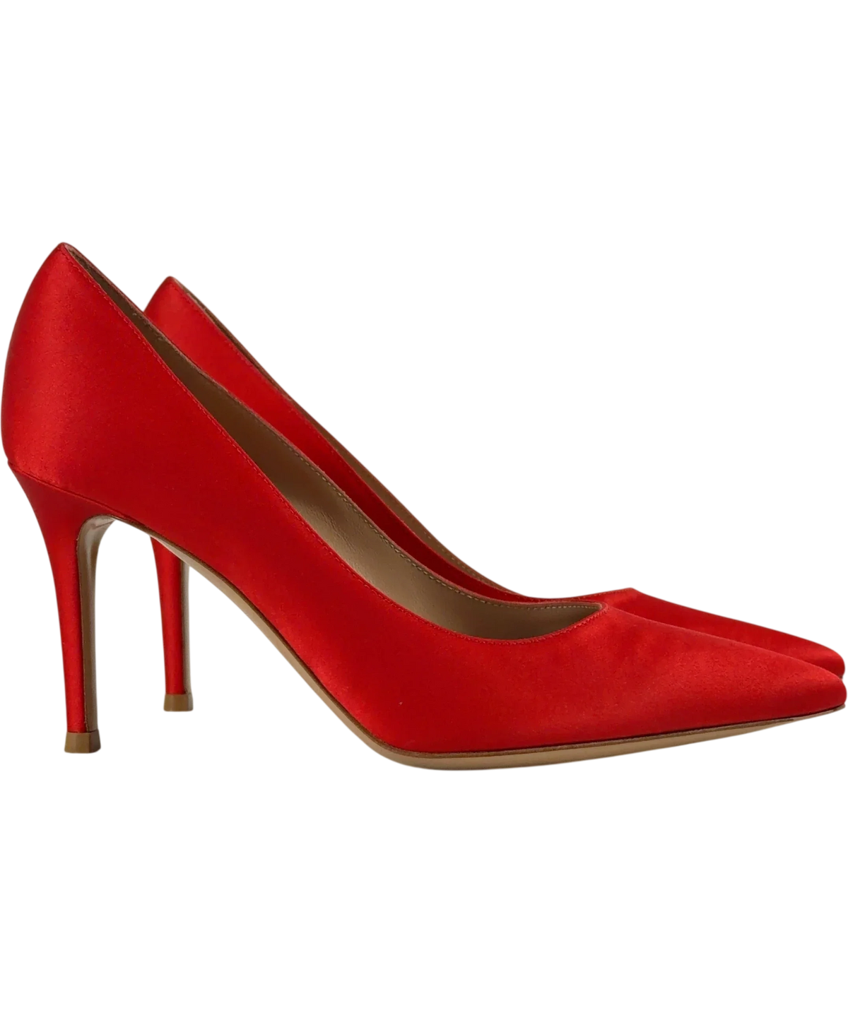 Gianvito Rossi Red Raso Tabasco Red, size UK 3.5 EU 36.5 👠 — label