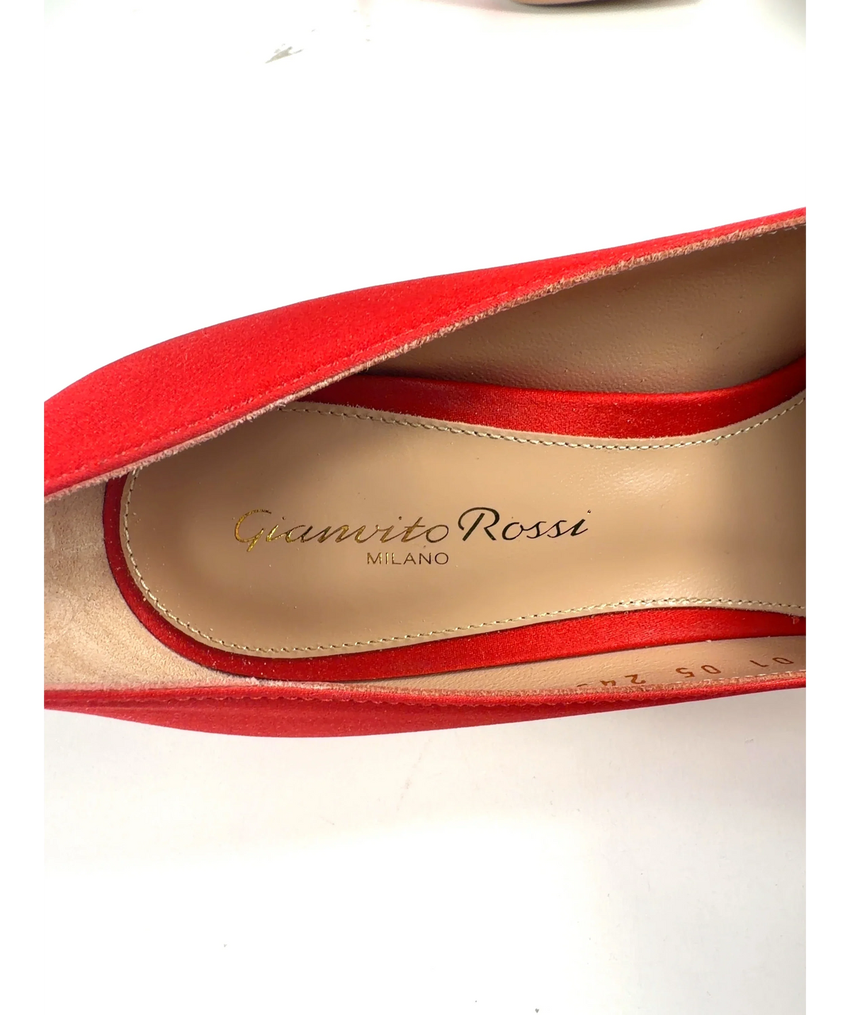 Gianvito Rossi Red Raso Tabasco Red, size UK 3.5 EU 36.5 👠 — care label