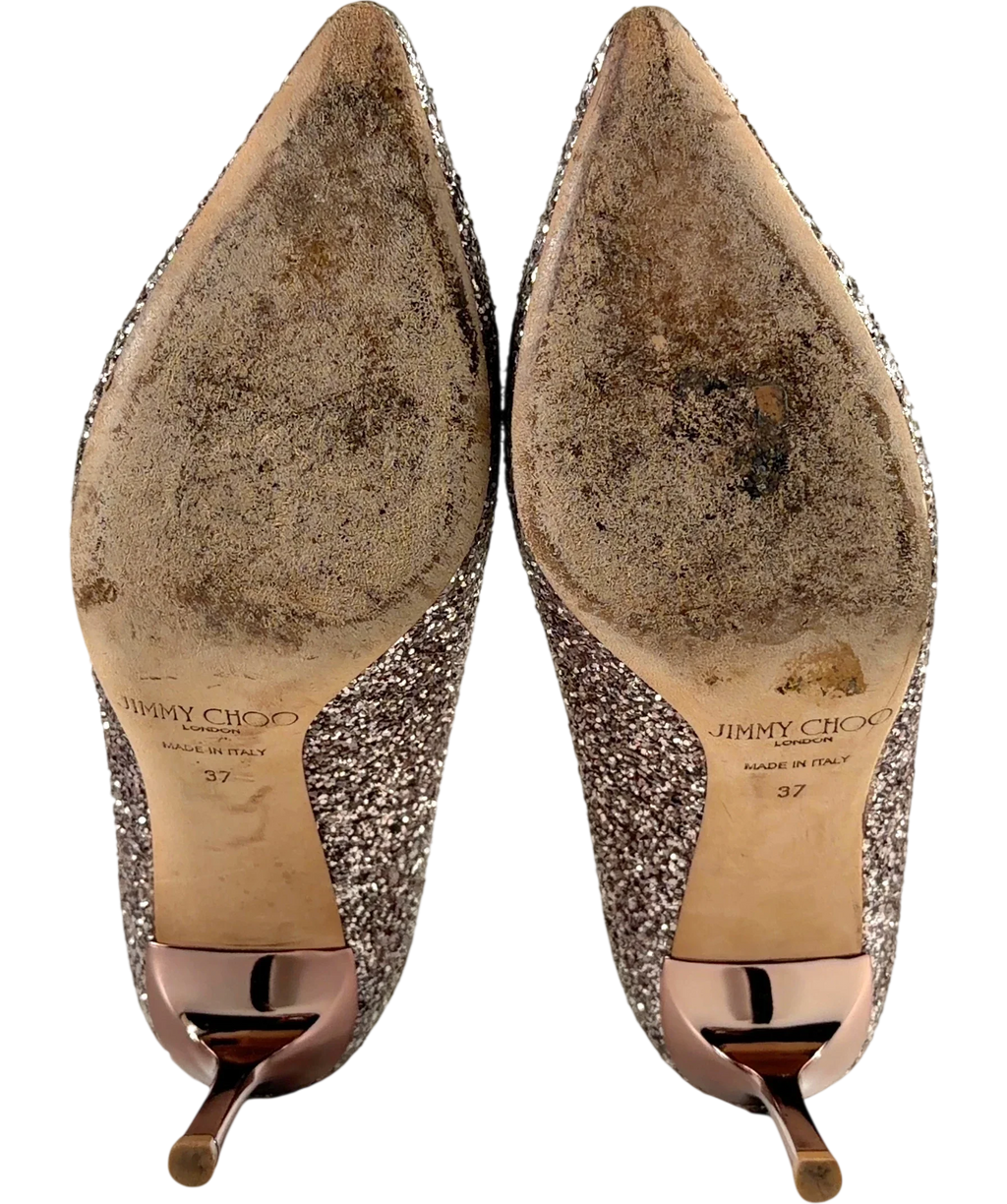 Jimmy Choo Metallic Romy 85 Glitter Pump, size UK 4 EU 37 👠 — view 8