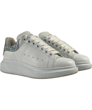 Alexander McQueen White Glitter Oversized Trainers EU 36.5  UK 3.5