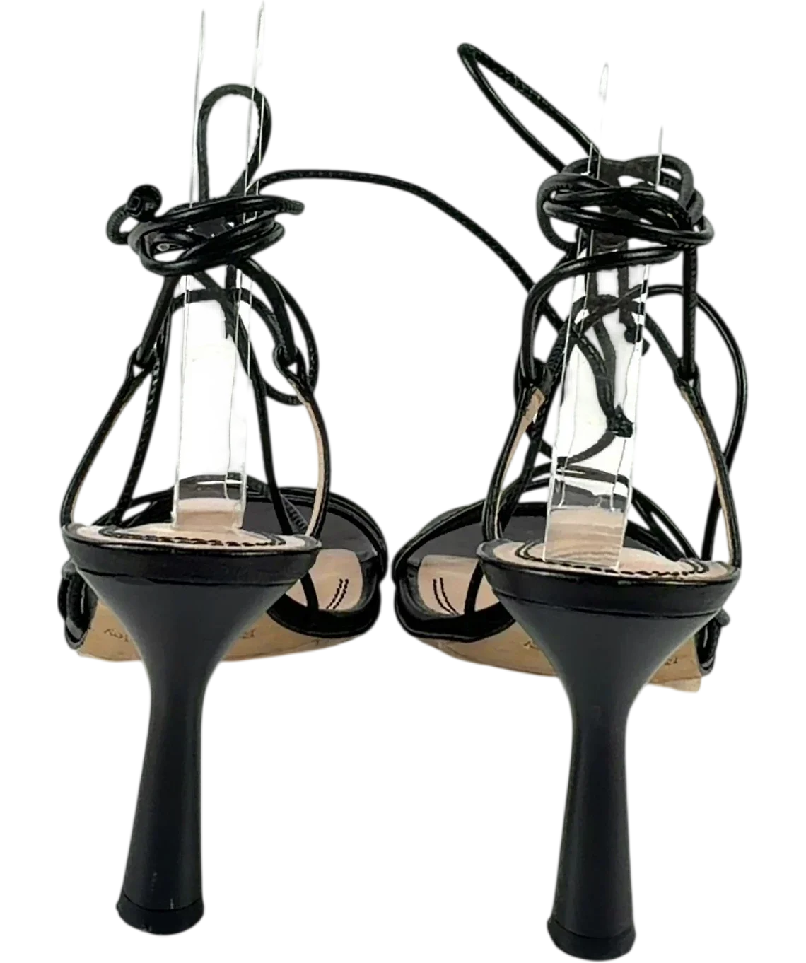 Russell & Bromley Black Dragon Strappy Round Toe Nappa Sandal, size UK 7 EU 40 👠 — back