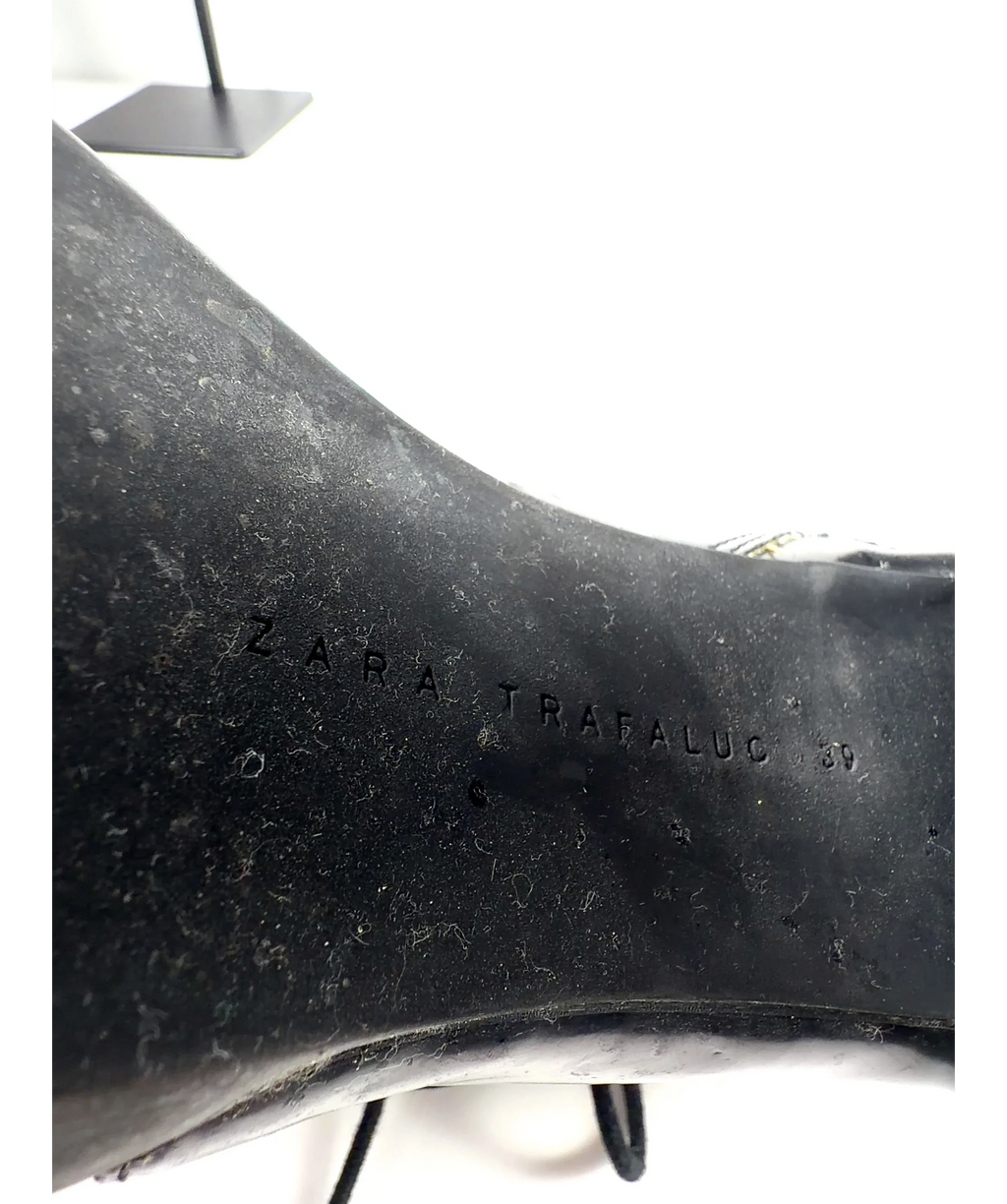 ZARA TRAFALUC Black Colour, size UK 6 EU 39 👠 — fabric detail