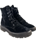KENNEL & SCHMENGER Black Black Velvet Combat Boot, size UK 6 EU 39 👠 — front