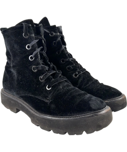 KENNEL & SCHMENGER Black Black Velvet Combat Boot, size UK 6 EU 39 👠 — front