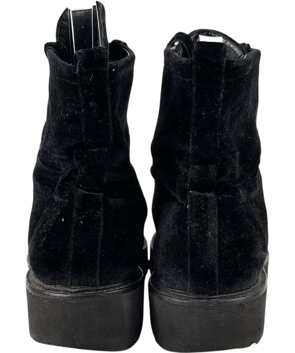 KENNEL & SCHMENGER Black Black Velvet Combat Boot, size UK 6 EU 39 👠 — back
