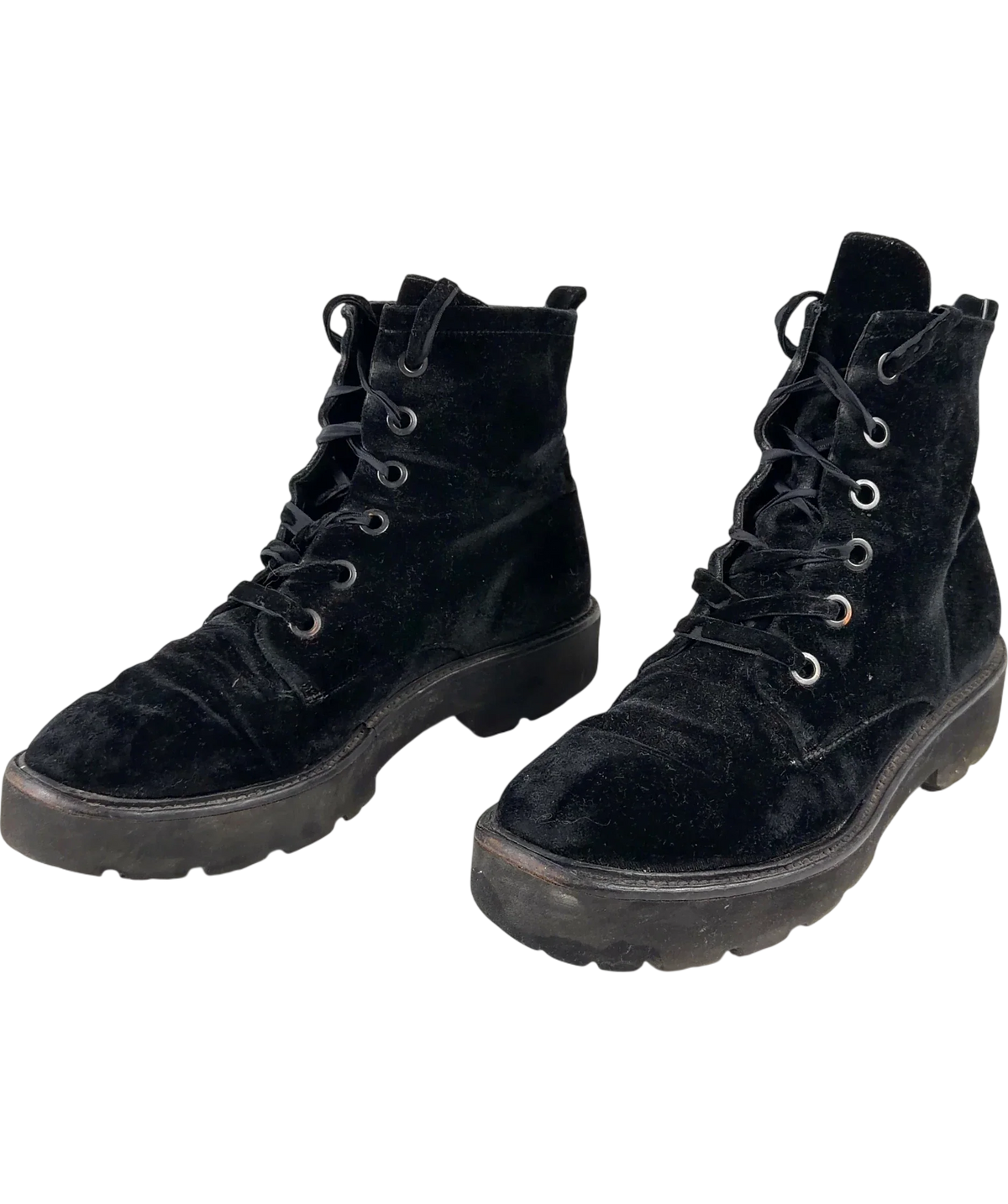 KENNEL & SCHMENGER Black Black Velvet Combat Boot, size UK 6 EU 39 👠 — label