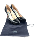 Prada Black Saffiano Leather Platform Pumps, size UK 4 EU 37 👠 — front