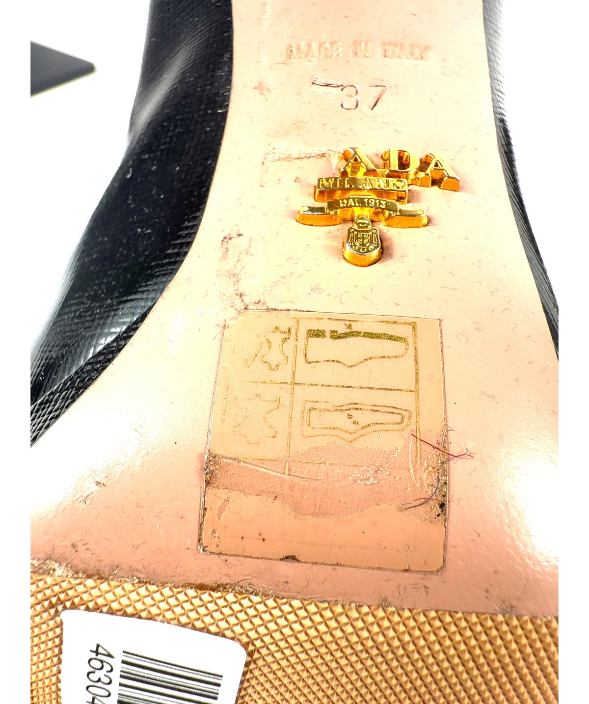 Prada Black Saffiano Leather Platform Pumps, size UK 4 EU 37 👠 — additional view