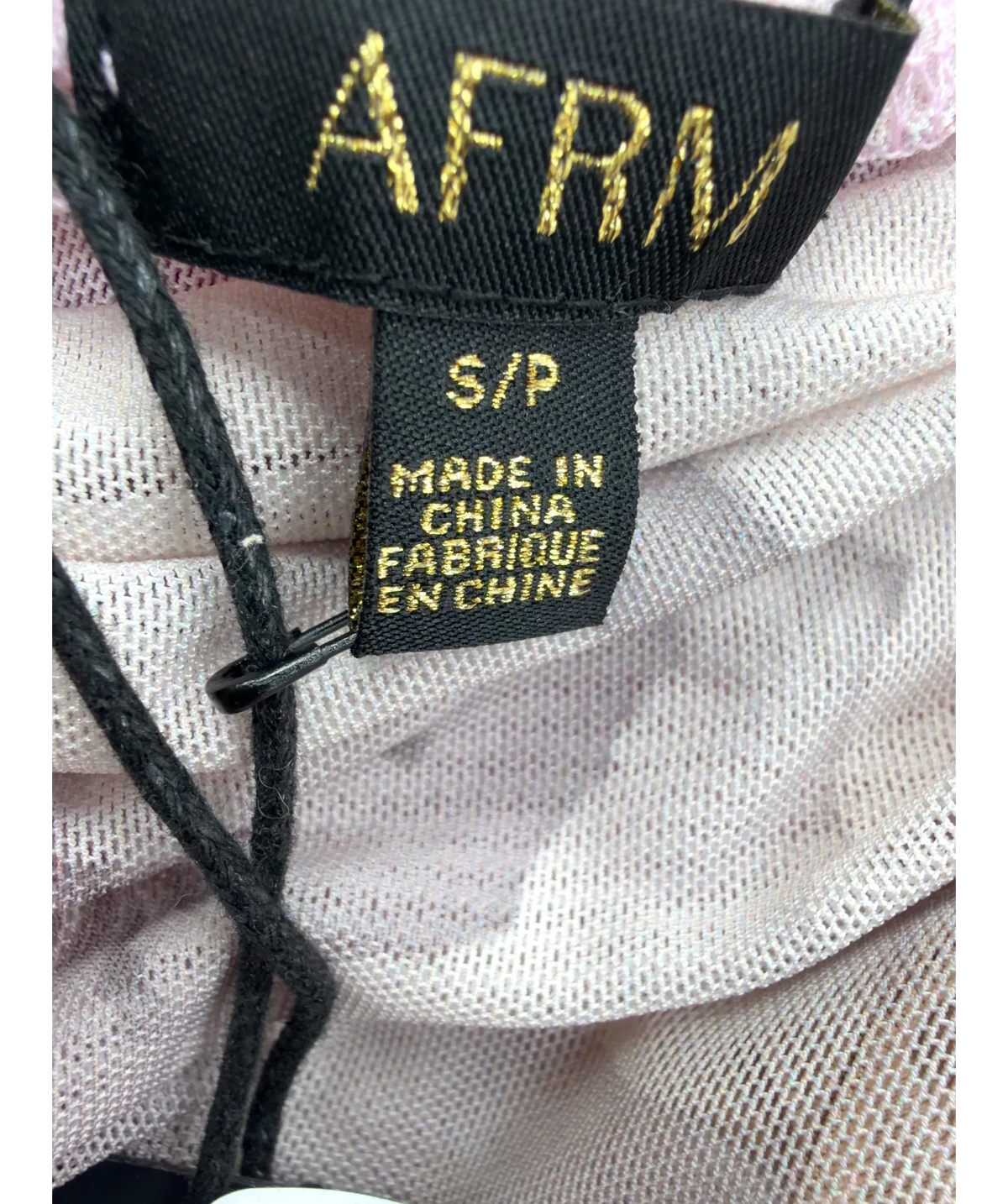AFRM Pink Colour, size UK S — care label