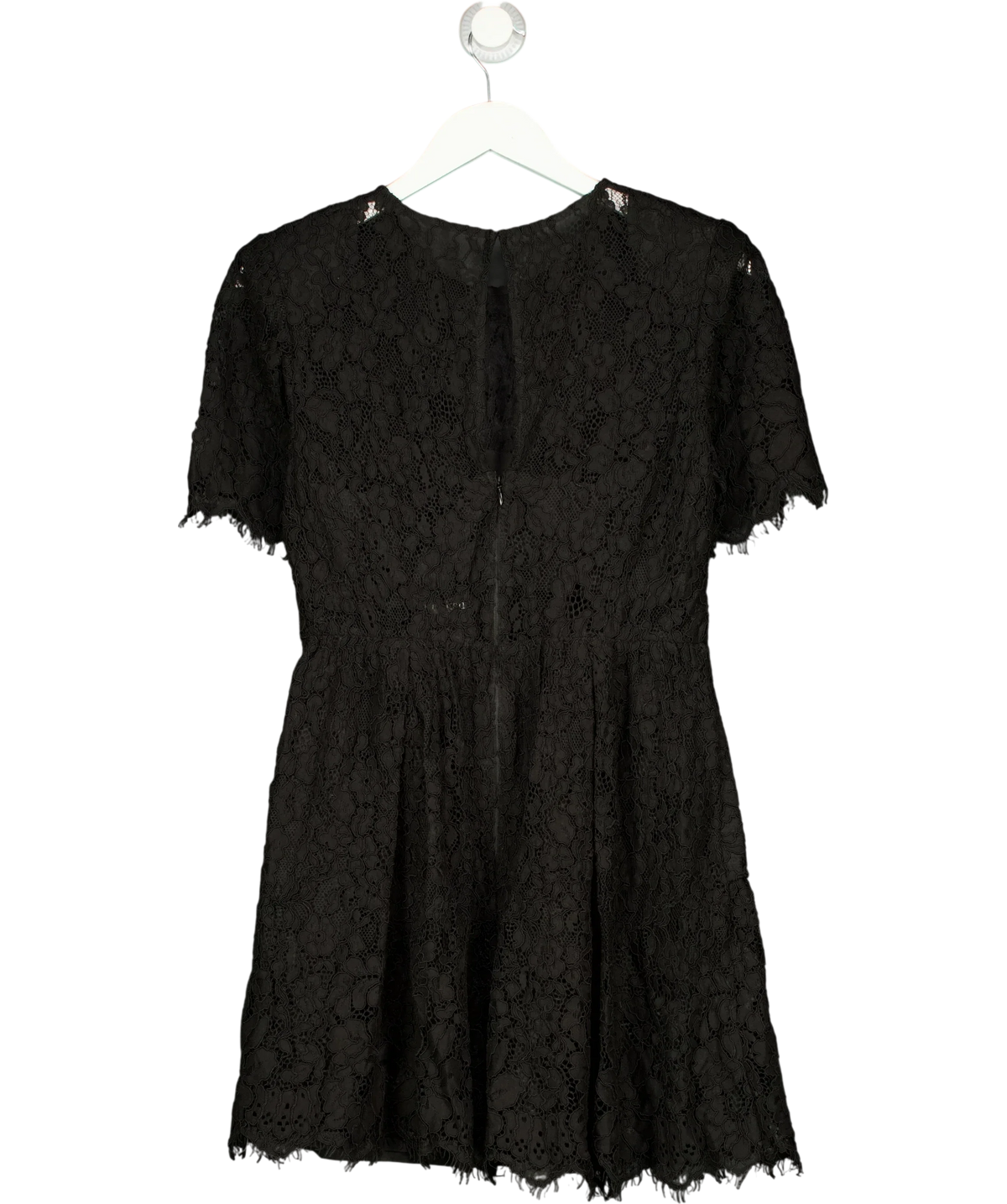 Self-Portrait Black Fine Cord Sleeve Mini Dress, size UK 10 — back