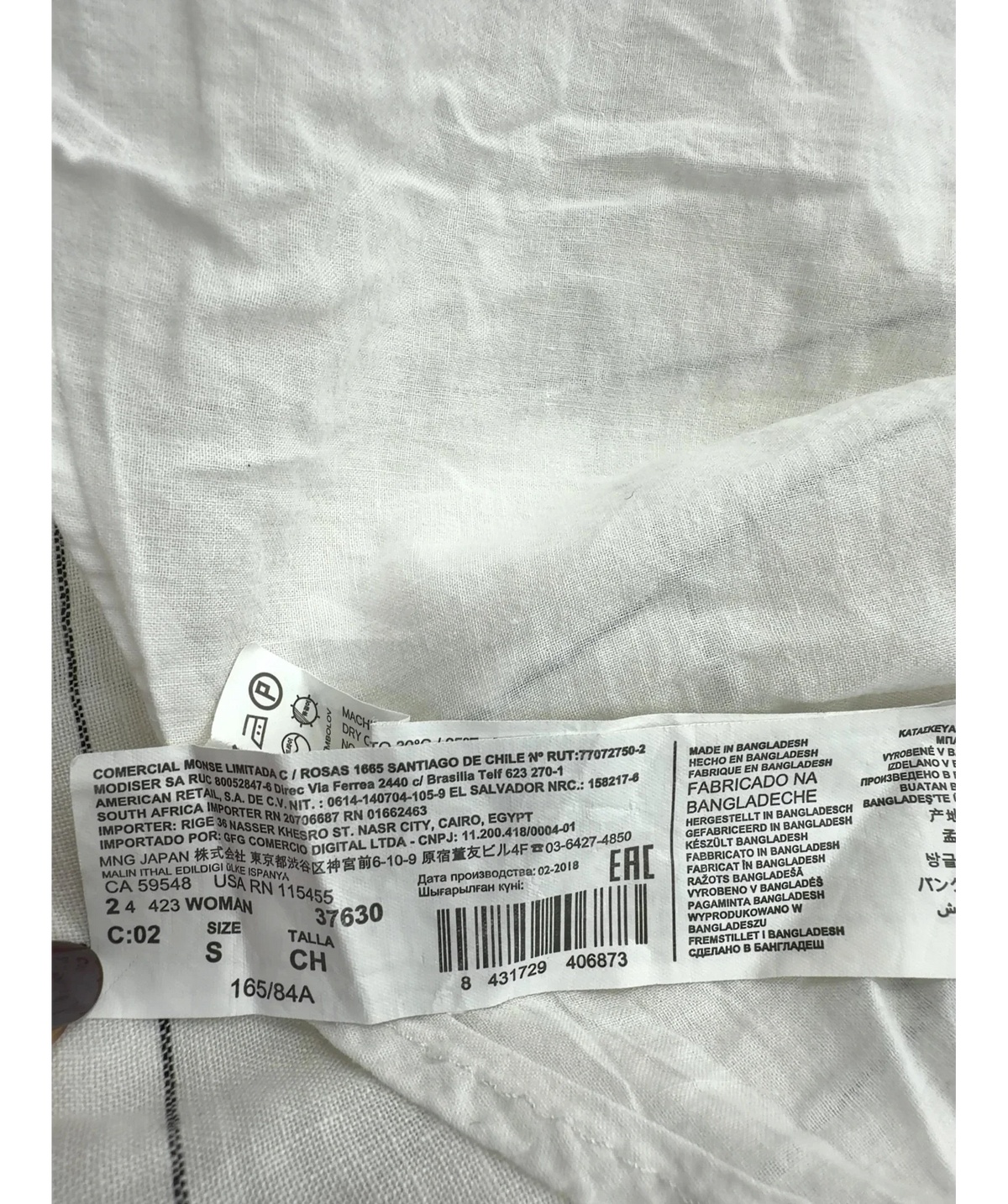 MNG White Colour, size UK S — fabric detail