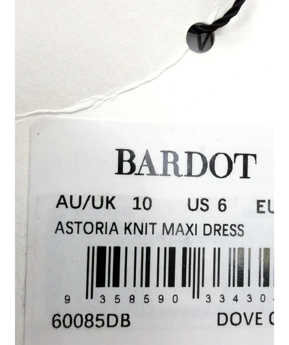 Bardot Grey Astoria Knit Maxi Dress, size UK 10 — care label