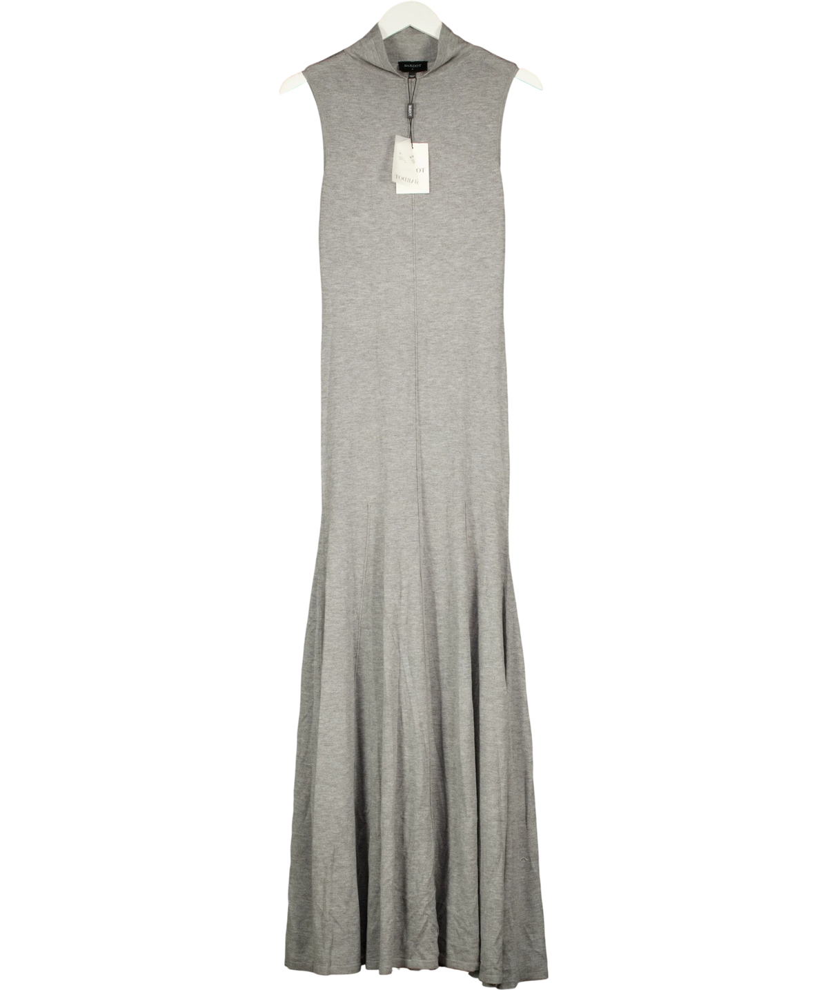 Bardot Grey Astoria Knit Maxi Dress, size UK 10 — front