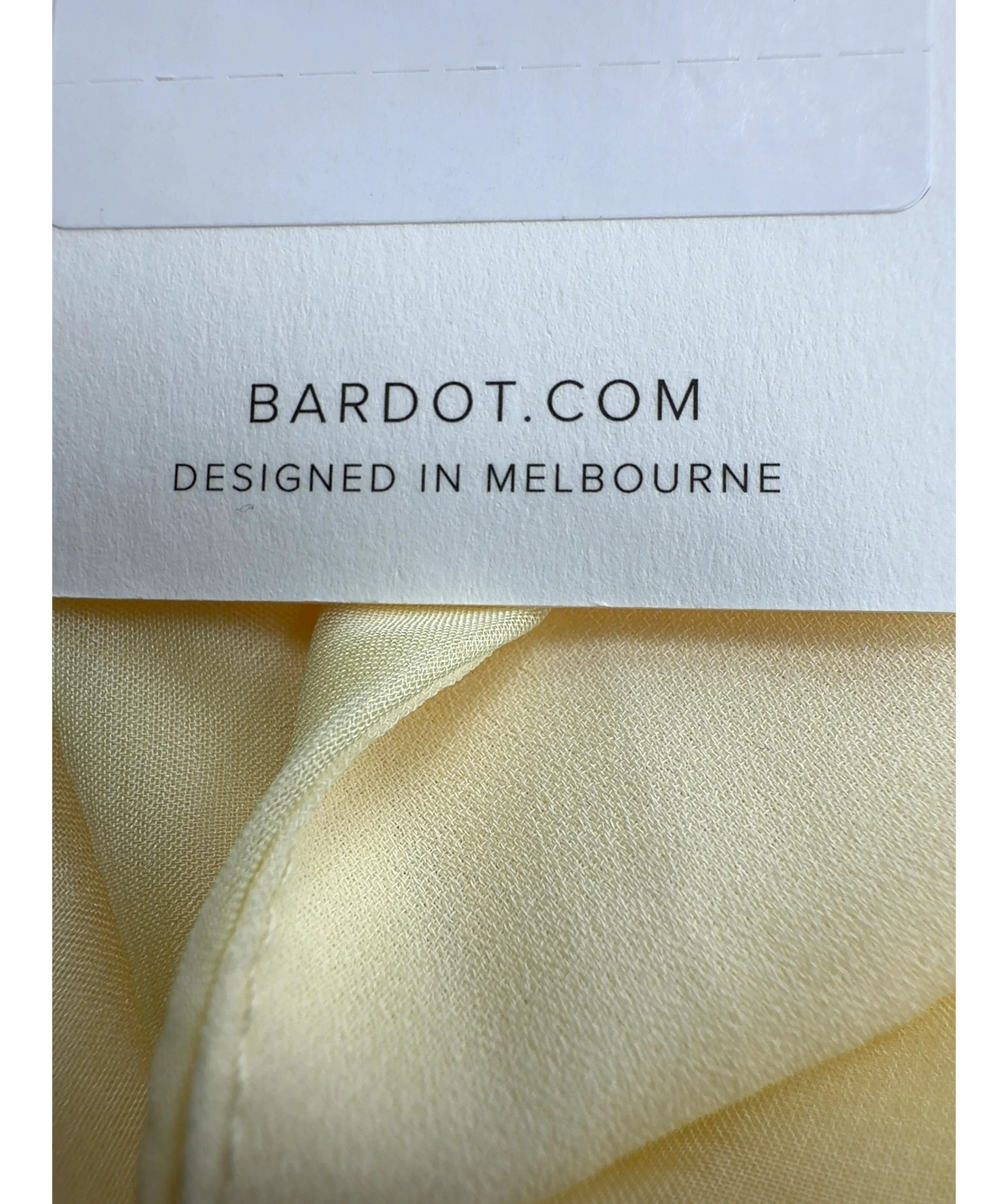 Bardot Yellow Leona High Low Ruffle Dress, size UK 10 — detail