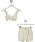 Re-layer White The Knitted Bra and The Knitted Booty Shorts, size UK XS — front