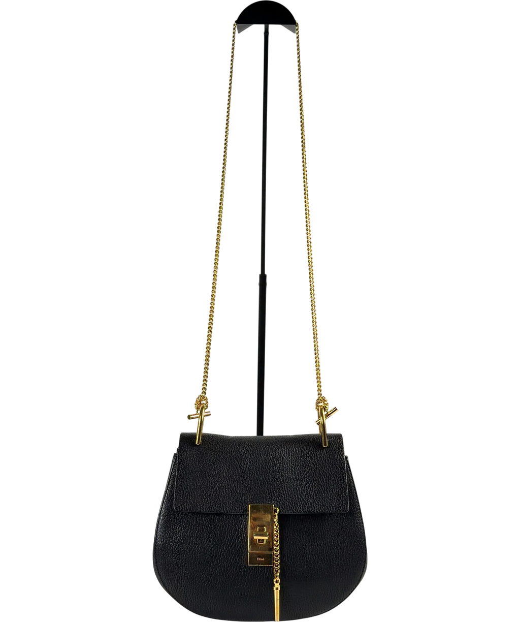 Chloé Black Drew Shoulder Bag — front
