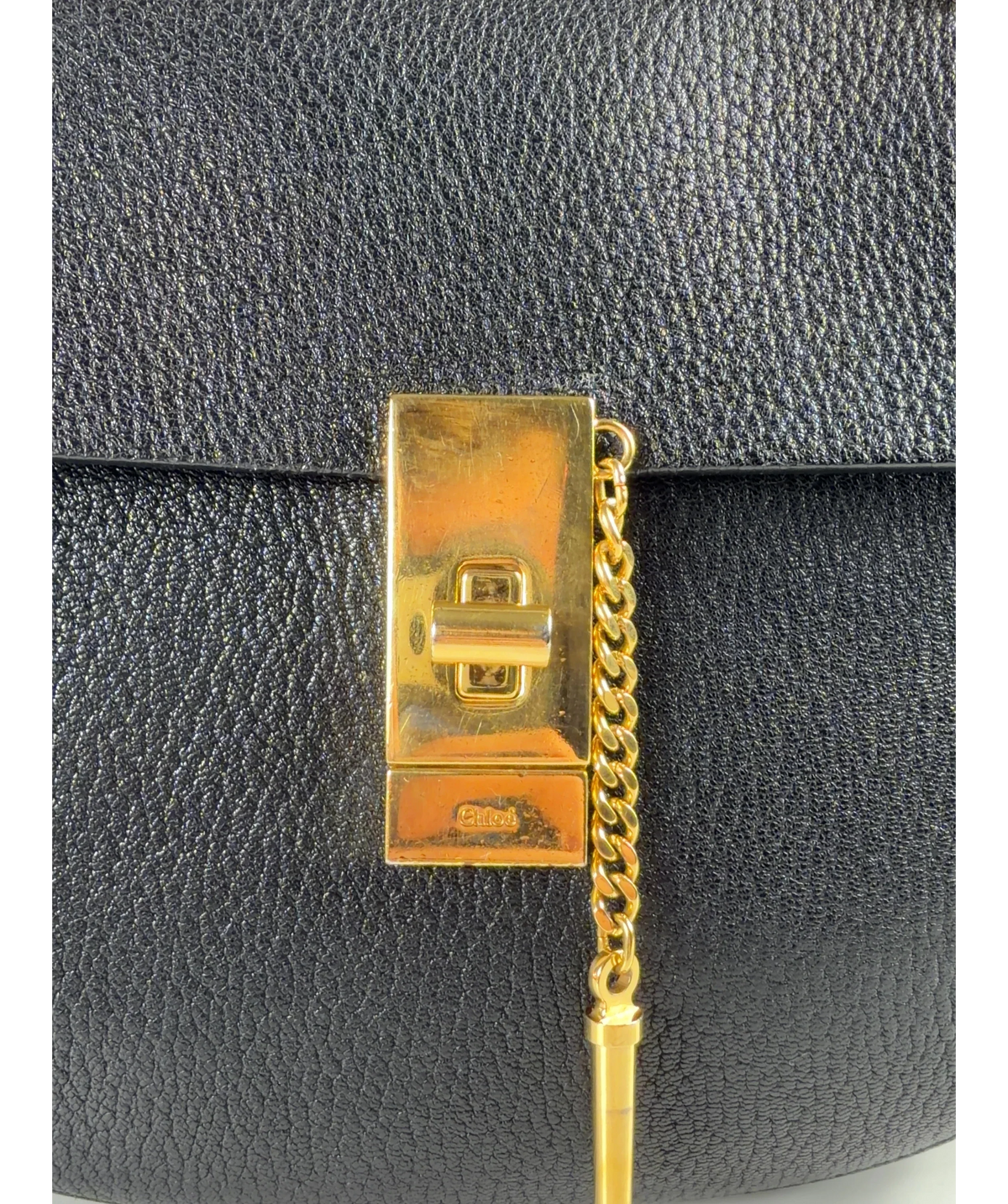 Chloé Black Drew Shoulder Bag — label