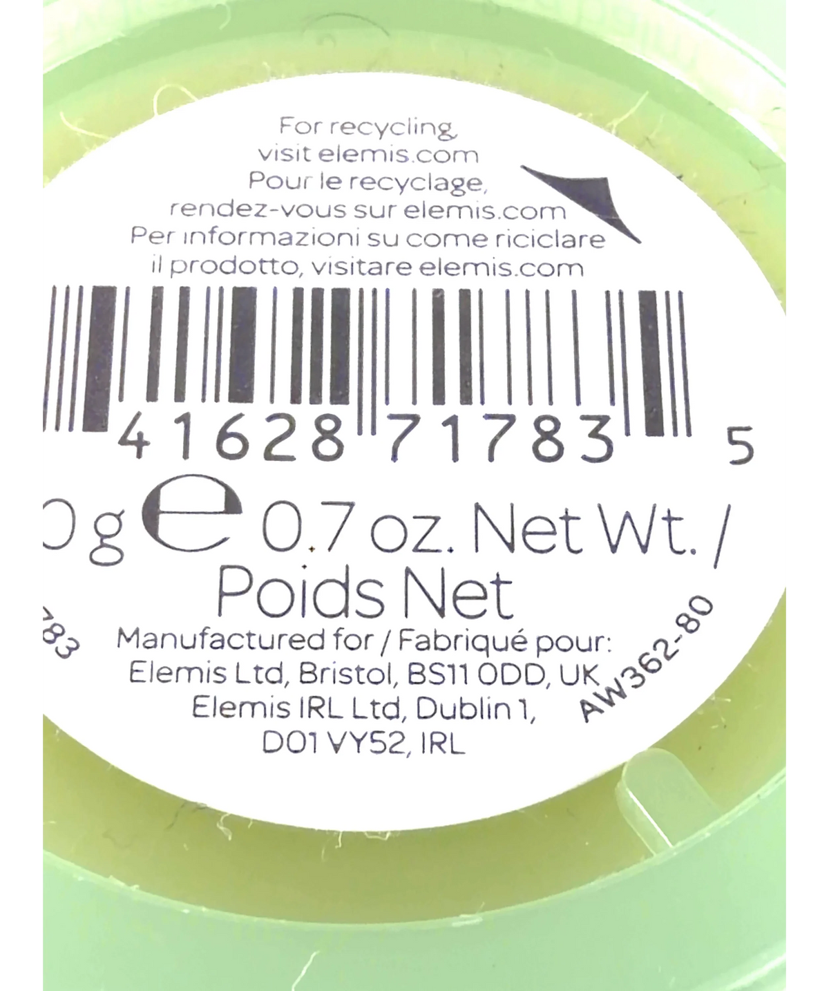 Elemis Pro-Collagen Green Fig Cleansing Balm, size 20g — fabric detail