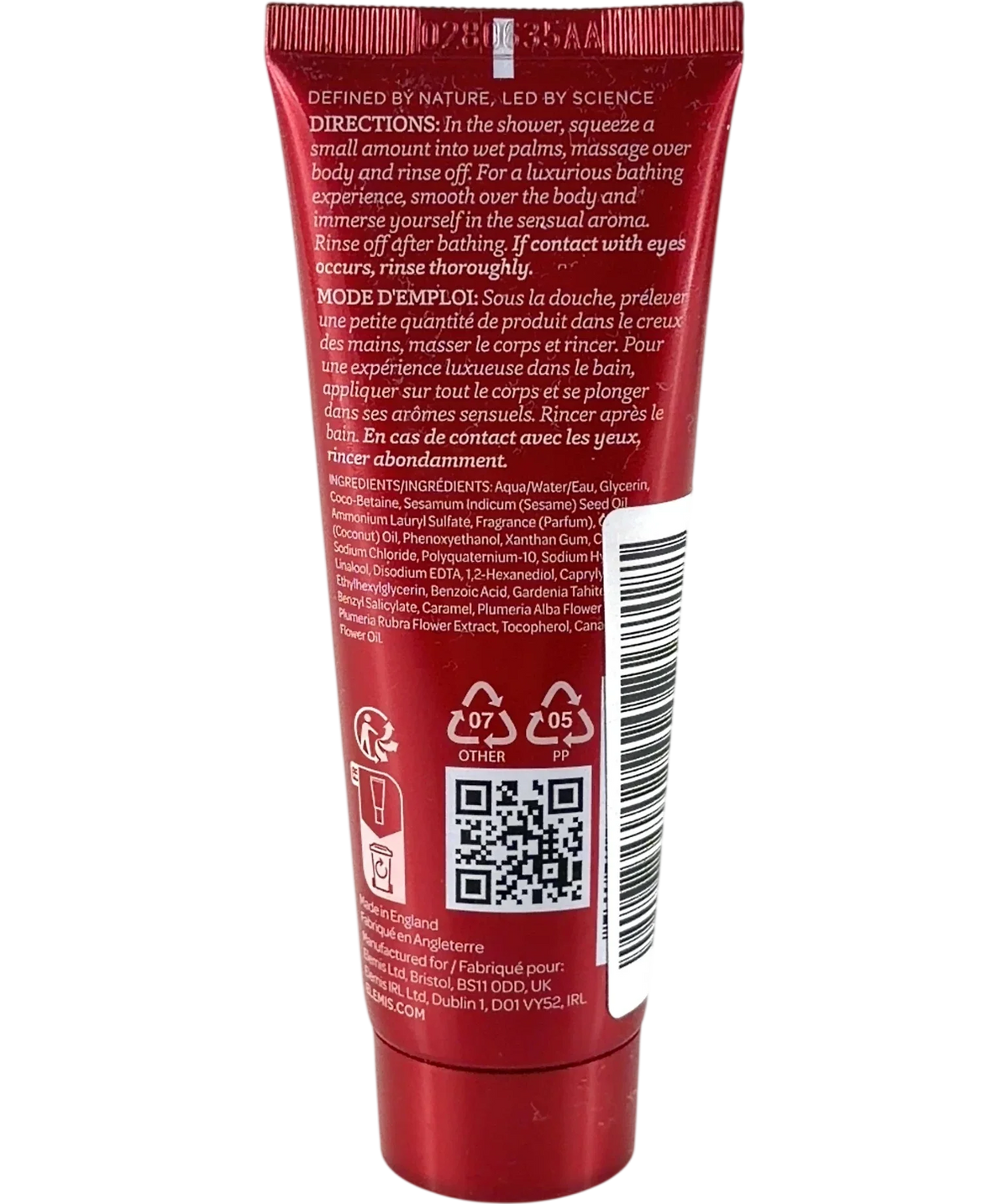 Elemis Frangipani Monoi Shower Cream, size 50ml — back