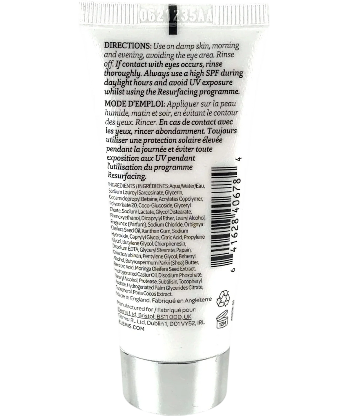 Elemis Dynamic Resurfacing Facial Wash, size 30ml — back