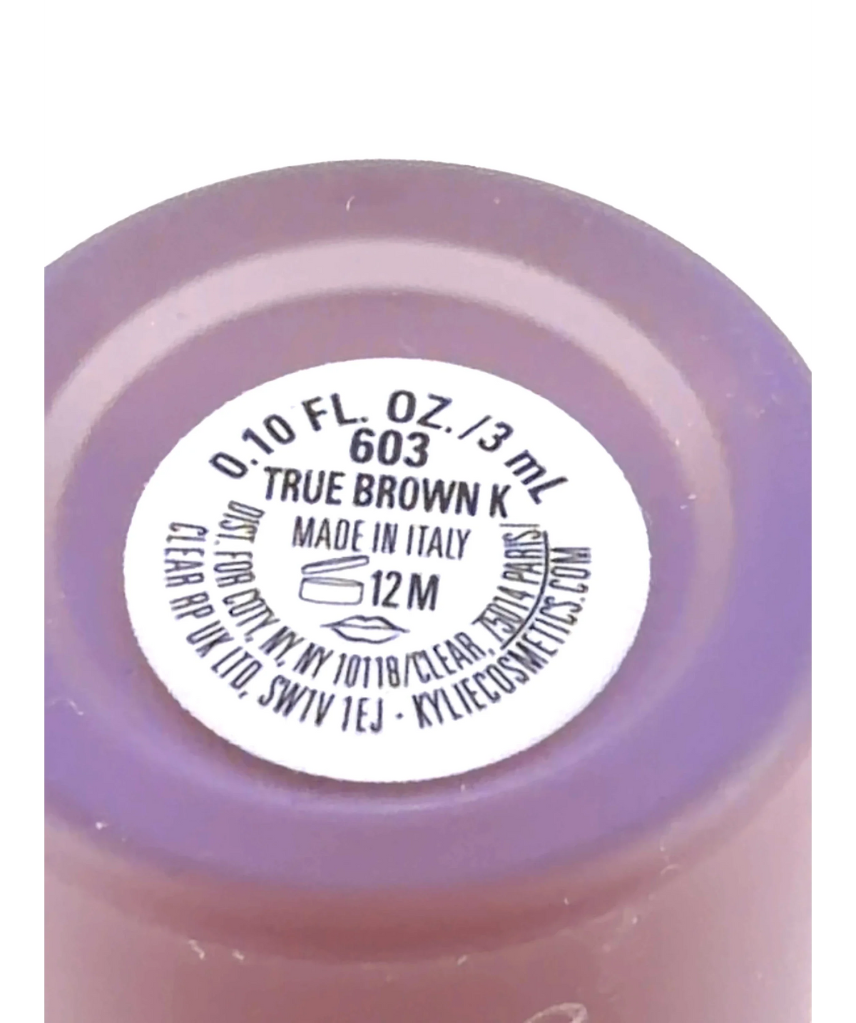 Kylie Cosmetics 603 TRUE BROWN K TRUE BROWN K, size 3ml — care label