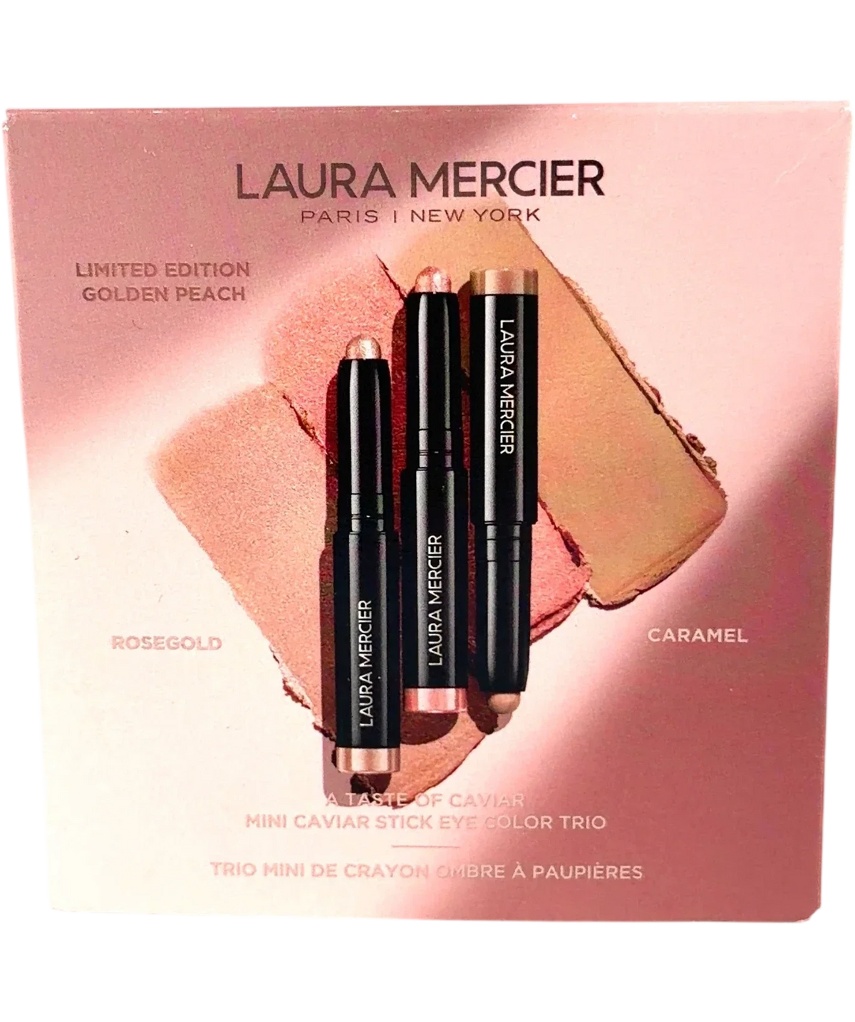 Laura Mercier Golden Peach A Taste of Caviar Mini Caviar Stick Eye Color Trio, size 3gx3 — front