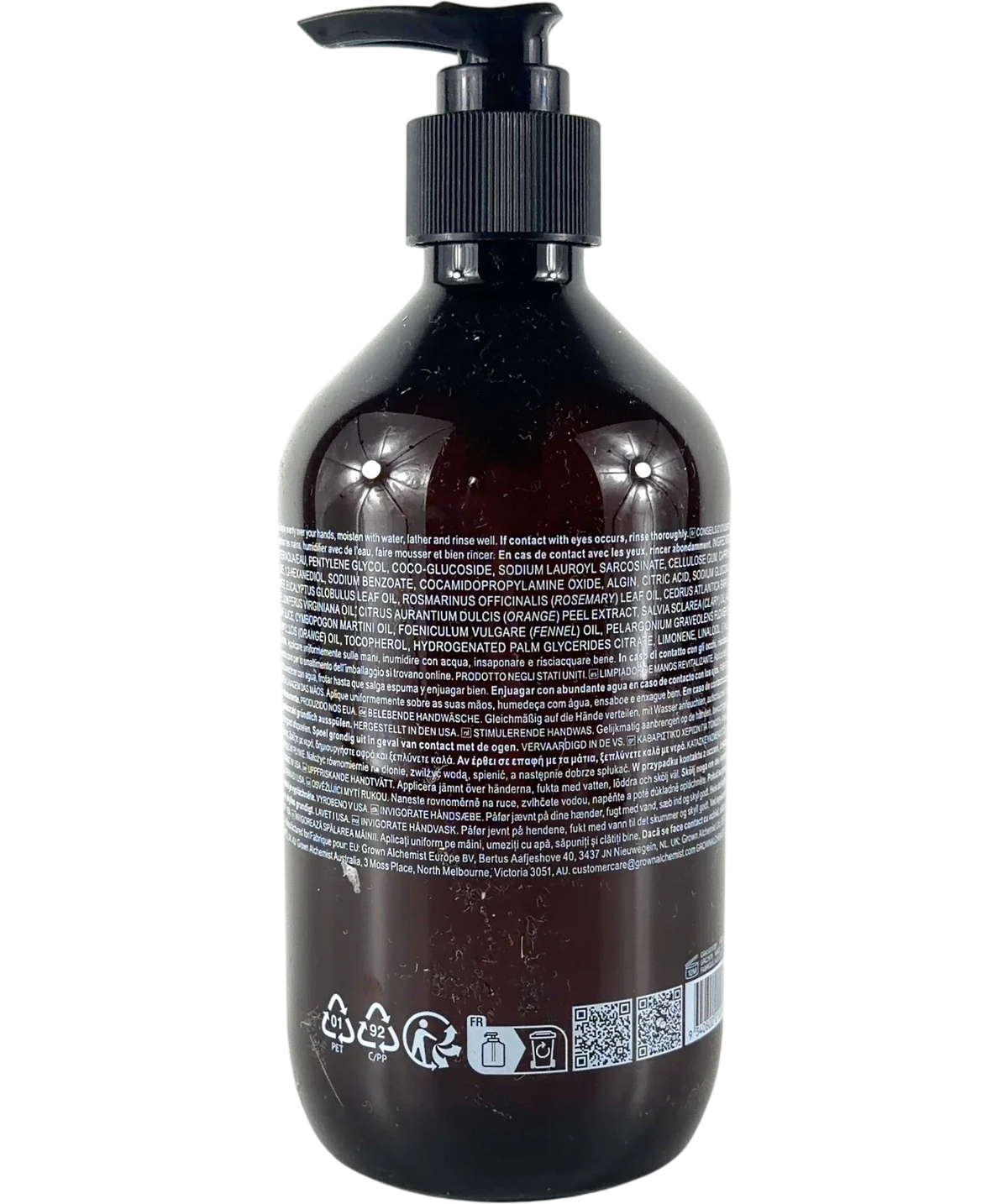 Grown Alchemist INVIGORATE HAND WASH, size 500ml — back