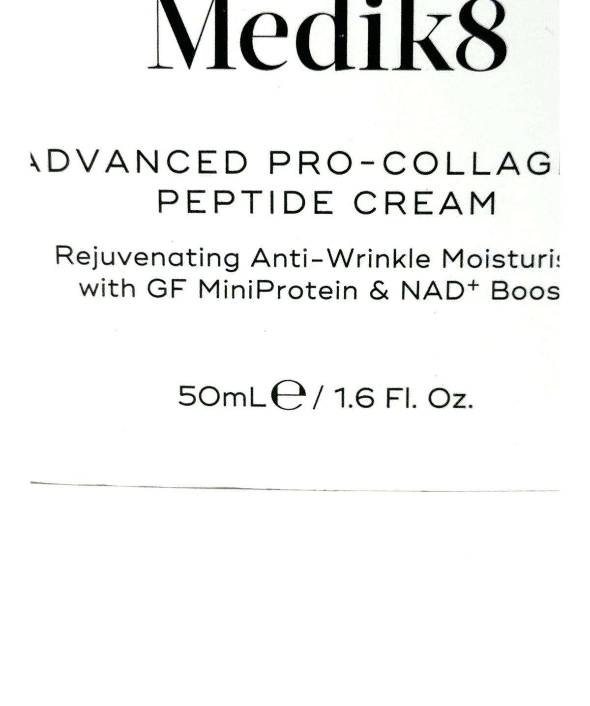 medik8 ADVANCED PRO-COLLAGEN+ PEPTIDE CREAM, size 50ml — care label