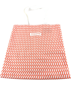 Lancaster Monaco Orange and White Geometric Tote