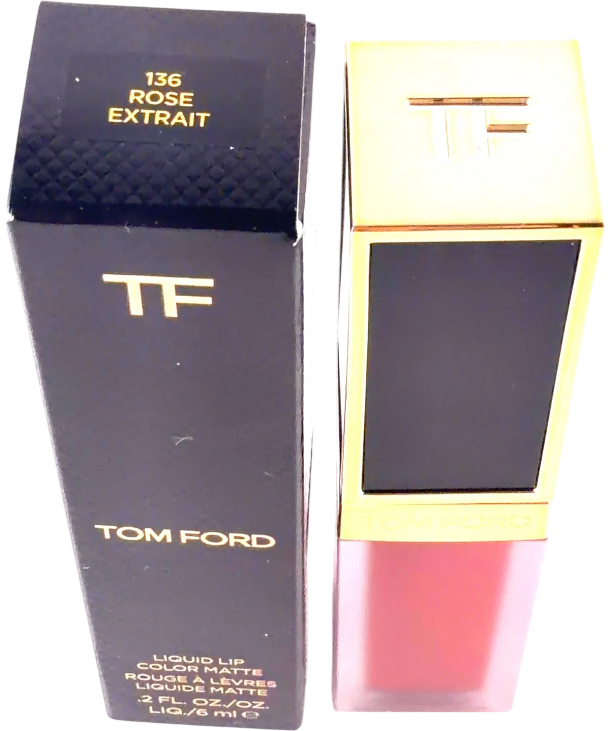 Tom Ford 136 ROSE EXTRAIT Runway Liquid Lip Color Matte, size 6ml — back